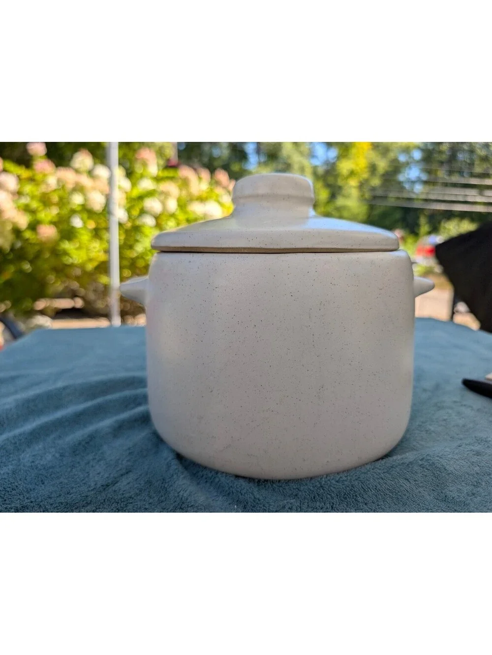 Vintage West Bend Mid-Century Modern Stoneware Bean Pot Casserole Dish with Lid